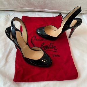 Gorgeous New with Box Christian Louboutin Black Patent Leather D’Orsay Heels